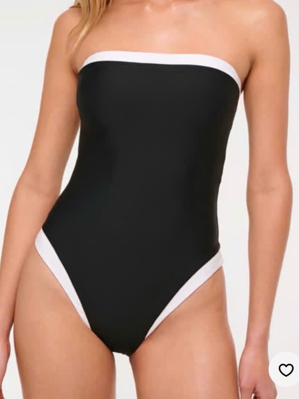 Abercrombie M Black and White Strapless One-Piece Swimsuit - Women Swim